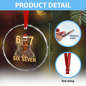 67 Six Seven Italian Brainrot Meme Crystal Glass Ornament Funny Tung Tung Tung Sahur Christmas TS14 Print Your Wear
