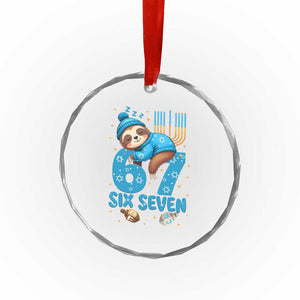 67 Six Seven Meme Crystal Glass Ornament Funny Hanukkah Sloth TS14 Print Your Wear