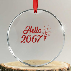 67 Six Seven Meme Crystal Glass Ornament New Year 2026 TS14 Transparent Glass 3'' Circle Print Your Wear