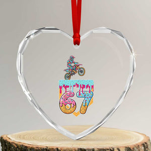 67 Six Seven Meme Heart Crystal Glass Ornament Funny Dirt Bike Motocross Ice Cream Drip TS14 Transparent Glass 3'' Heart Print Your Wear