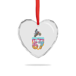 67 Six Seven Meme Heart Crystal Glass Ornament Funny Dirt Bike Motocross Ice Cream Drip TS14 Print Your Wear