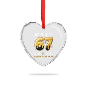 67 Six Seven Meme Heart Crystal Glass Ornament Happy New Year 2026 TS14 Print Your Wear
