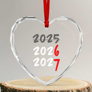 67 Six Seven Meme Heart Crystal Glass Ornament New Year 2026 Gen Alpha Slang TS14 Transparent Glass 3'' Heart Print Your Wear