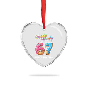 67 Six Seven Meme Heart Crystal Glass Ornament New Year 2026 Ice Cream Drip TS14 Print Your Wear
