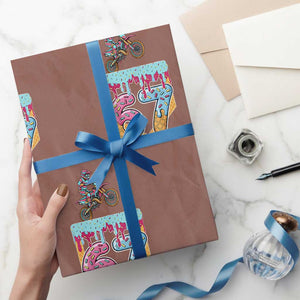 67 Six Seven Meme Wrapping Paper Roll Funny Dirt Bike Motocross Ice Cream Drip TS14 Mocha Print Your Wear