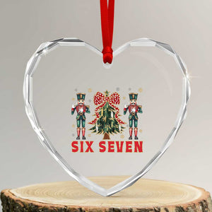 67 Six Seven Nutcracker Christmas Meme Heart Crystal Glass Ornament TS14 Transparent Glass 3'' Heart Print Your Wear