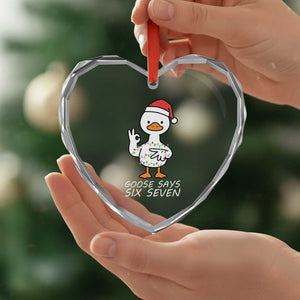 67 Six Seven Silly Goose Christmas Meme Heart Crystal Glass Ornament TS14 Print Your Wear