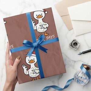 67 Six Seven Silly Goose Christmas Meme Wrapping Paper Roll TS14 Mocha Print Your Wear