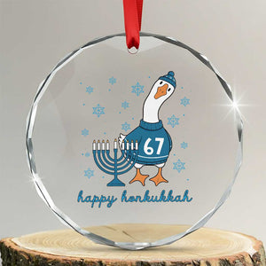 67 Six Seven Silly Goose Hanukkah Meme Crystal Glass Ornament Happy Honkukkah TS14 Transparent Glass 3'' Circle Print Your Wear