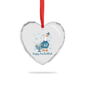 67 Six Seven Silly Goose Hanukkah Meme Heart Crystal Glass Ornament Happy Honkukkah TS14 Print Your Wear