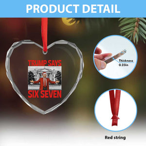 67 Six Seven Trump Christmas Heart Crystal Glass Ornament TS14 Print Your Wear