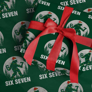 67 Six Seven Wrapping Paper Roll Funny Bigfoot Christmas Sasquatch Moon TS14 Green Print Your Wear