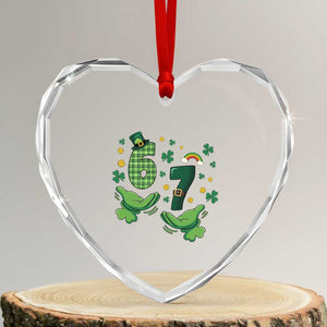 67 St Patricks Day Heart Crystal Glass Ornament Funny Six Seven Hands Meme TS14 Transparent Glass 3'' Heart Print Your Wear
