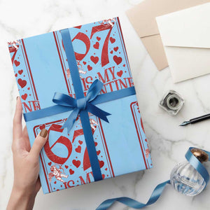 67 Valentines Playing Card Wrapping Paper Roll Funny Six Seven Relationship Meme TS14 Light Blue Print Your Wear