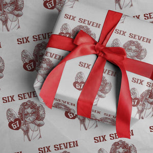 67 Valetines Meme Wrapping Paper Roll Funny Six Seven Valentines Day Heart TS14 White Print Your Wear
