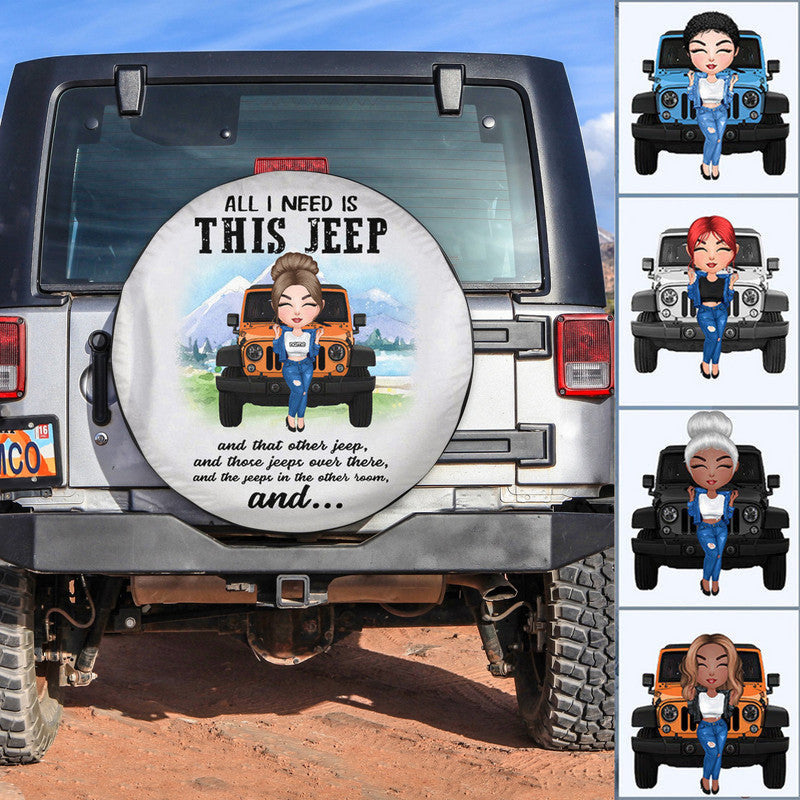 Custom Jeep Tire Cover With Camera Hole, All I Want Is This Jeep And That Other Jeep Spare Tire Cover CTM Custom - Printyourwear