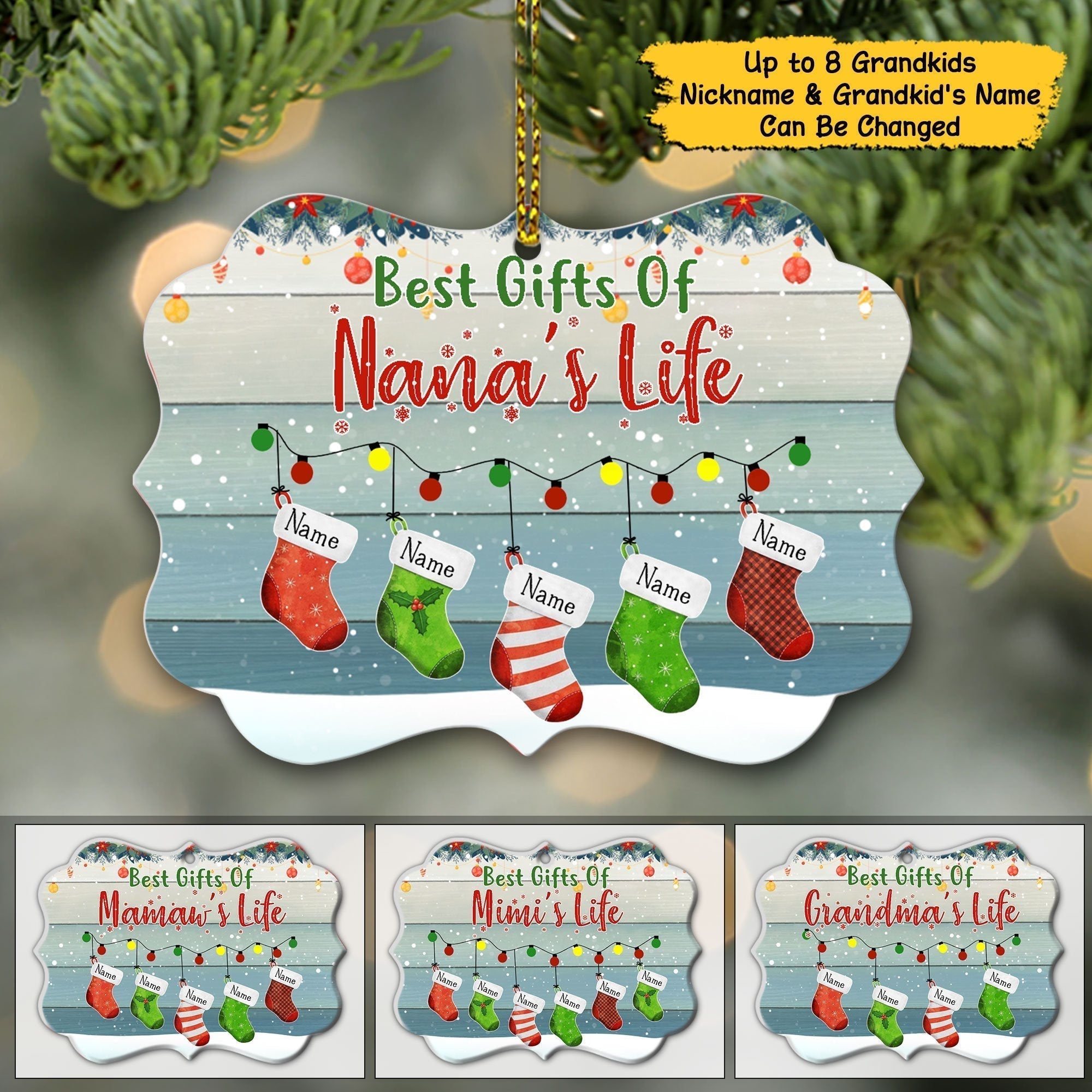 Personalized Jeep Christmas Ornaments Grandma Best Gifts Of Nanas Life Socks CTM Ornament Custom - Printyourwear