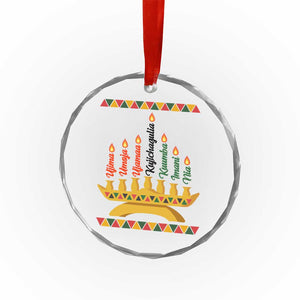 7 Principles Of Kwanzaa Crystal Glass Ornament Festival Of Lights African Heritage Gift - Print Your Wear