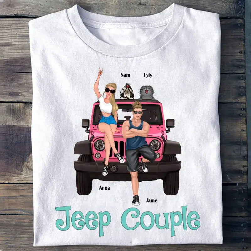 Personalized Jeep Couple T Shirt NO.2 CTM Custom - Printyourwear
