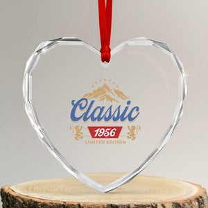 70th Birthday Beer Classic 1956 Limited Edition Heart Crystal Glass Ornament Funny Gifts for 70 Year Olds