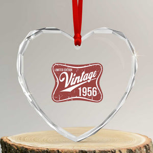 70th Birthday Beer Lover Vintage 1956 Limited Edition Heart Crystal Glass Ornament Red Metal Beer Soft Sign Graphic