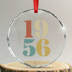 70th Birthday Crystal Glass Ornament Classic Retro 1956 70 Year Old Gifts TS10 Transparent Glass 3'' Circle Print Your Wear