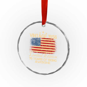 70th Birthday Crystal Glass Ornament Vintage 1956 Limited Edition 70 Year Old Birthday USA Flag TS10 Print Your Wear