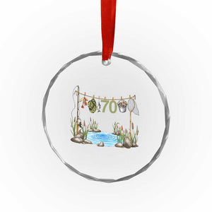 70th Birthday Fishing Crystal Glass Ornament Fisherman Birthday Party Gift