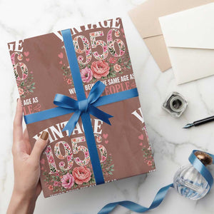 70th Birthday Gifts For Her Wrapping Paper Roll Floral 1956 Weird Being The Same Age As Old People TS10 Mocha Print Your Wear