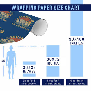 70th Birthday Golf Wrapping Paper Roll Funny Seven Tee And Still On Par 70 Years Old TS11 Print Your Wear