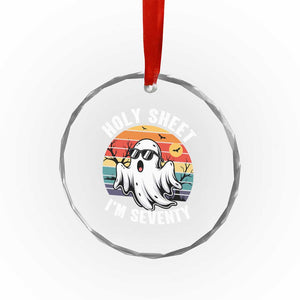 70th Birthday Halloween Ghost Crystal Glass Ornament Holy Sheet I'm Seventy