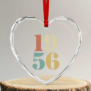 70th Birthday Heart Crystal Glass Ornament Classic Retro 1956 70 Year Old Gifts TS10 Transparent Glass 3'' Heart Print Your Wear