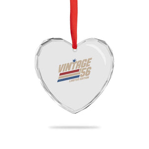 70th Birthday Heart Crystal Glass Ornament Vintage 1956 70 Years Old Birthday USA Stripes TS11 Print Your Wear
