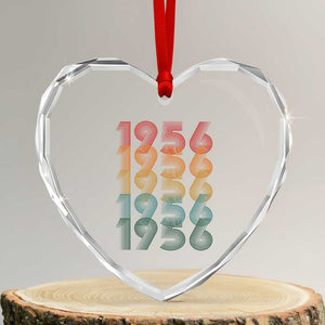 70th Birthday Heart Crystal Glass Ornament Vintage 1956 Retro 70 Years Old Birthday TS11 Transparent Glass 3'' Heart Print Your Wear