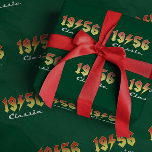 70th Birthday Wrapping Paper Roll Classic Born 1956 Turning 70 Year Old TS10 Green Print Your Wear