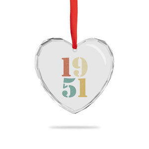 75th Birthday Heart Crystal Glass Ornament Classic Retro 1951 70 Year Old Gifts TS10 Print Your Wear