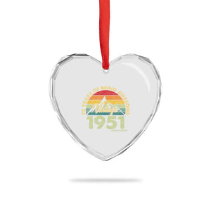75th Birthday Heart Crystal Glass Ornament Vintage 1951 Limited Edition 75 Year Old Gift