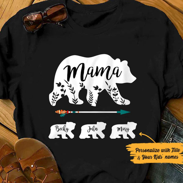 Personalized Mom Mama Bear T Shirt CTM Custom - Printyourwear