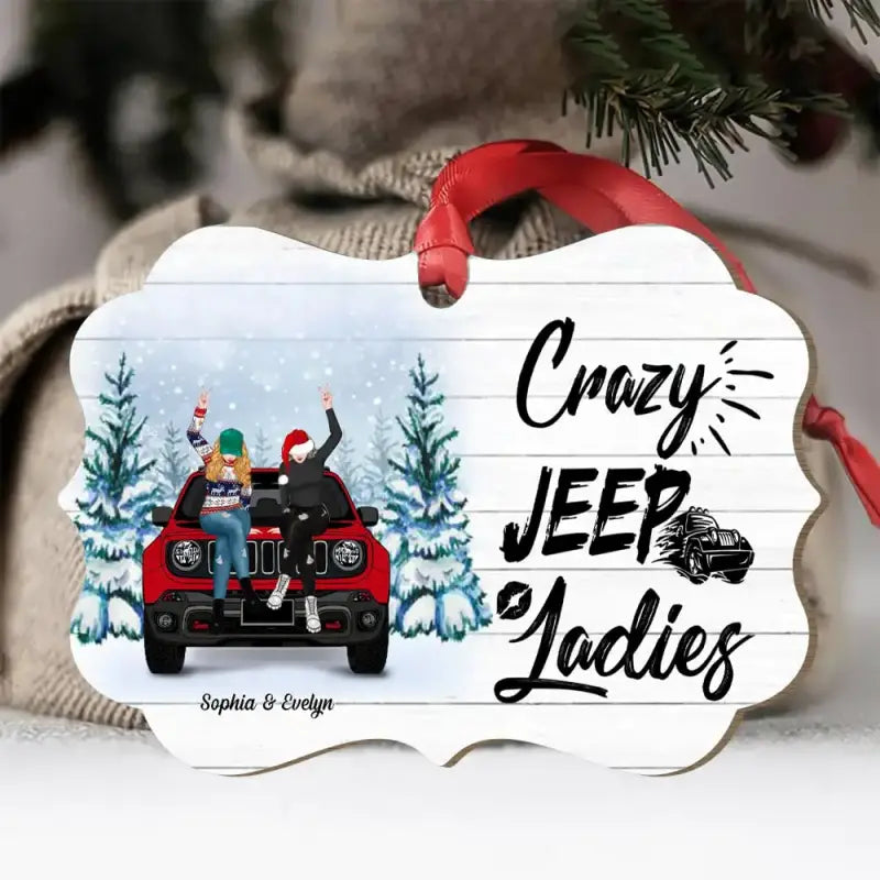 Personalized Jeep Besties Ornaments Gift For Best Friends, A Girl and Her Best Friend CTM Ornament Custom - Printyourwear