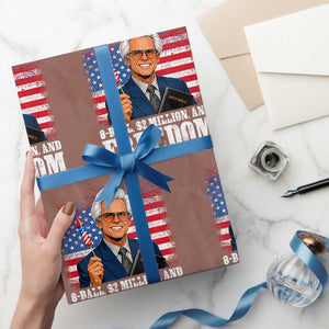 8 Ball 2 Million Dollars And Freedom Wrapping Paper Roll Billy Meme Baby 4th of July