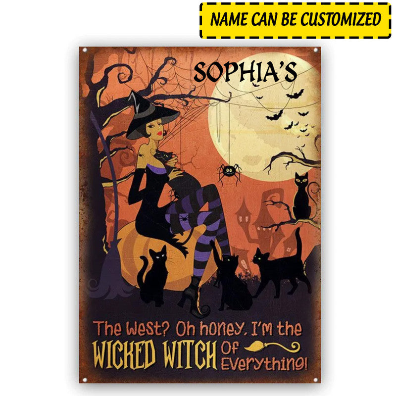 Halloween Personalized Metal Signs Witch Witchy Wizard Spell Halloween The West Oh Honey CTM One Size 24x18 inch (60.96x45.72 cm) Custom - Printyourwear