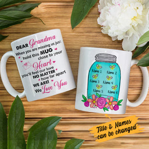 Personalized Mom Grandma Bee Bottle Mug CTM Custom - Printyourwear