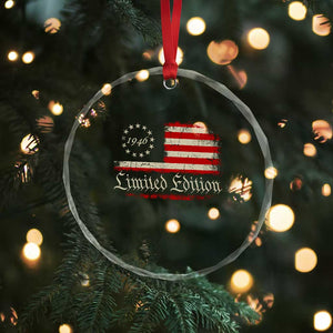 80th Birthday 1946 Limited Edition Crystal Glass Ornament Gifts for 80 Years Old Vintage American Flag TS11 Print Your Wear