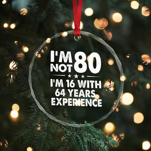 80th Birthday Crystal Glass Ornament Funny Saying Retro Vintage 80 Year Old Gift TS10 Print Your Wear