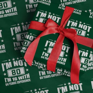 80th Birthday Wrapping Paper Roll Funny Saying 80 Year Old Gift TS10 Green Print Your Wear