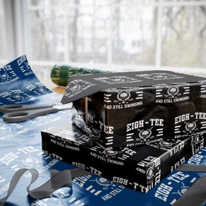 80th Birthday Golf Wrapping Paper Roll Funny Eigh Tee And Still Swinging 80 Years Old TS11 Black Print Your Wear