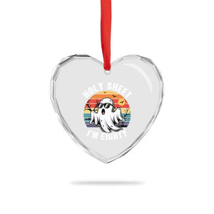 80th Birthday Halloween Ghost Heart Crystal Glass Ornament Holy Sheet I'm Eighty