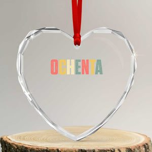 80th Birthday Ochenta Heart Crystal Glass Ornament Spanish Mexican 80 Years Old Bday TS11 Transparent Glass 3'' Heart Print Your Wear