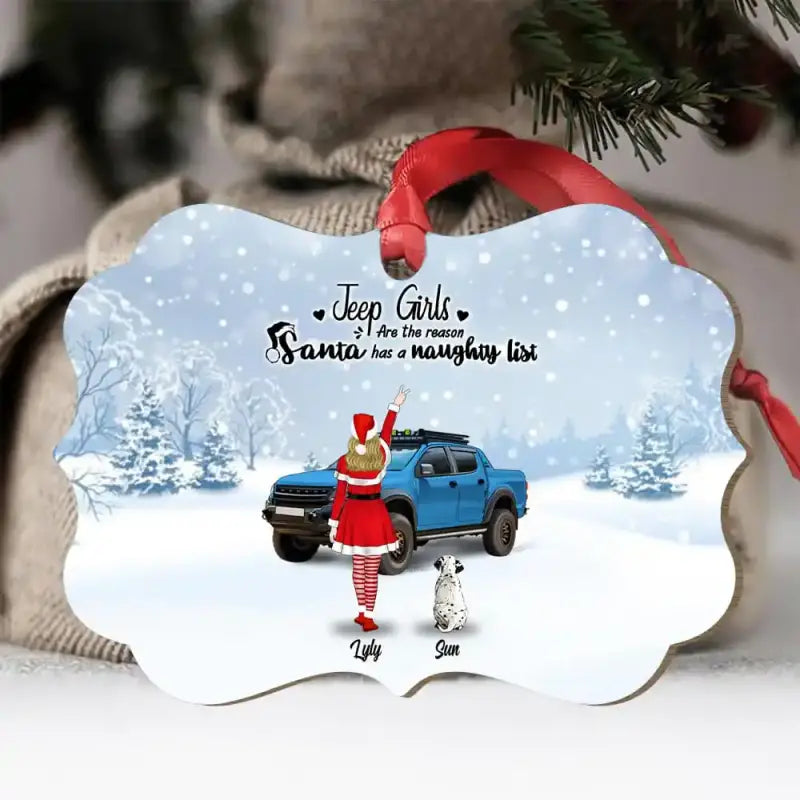 Personalized Jeep Ornaments Christmas Off Road Dog Mom, Just A Girl CTM Ornament Custom - Printyourwear