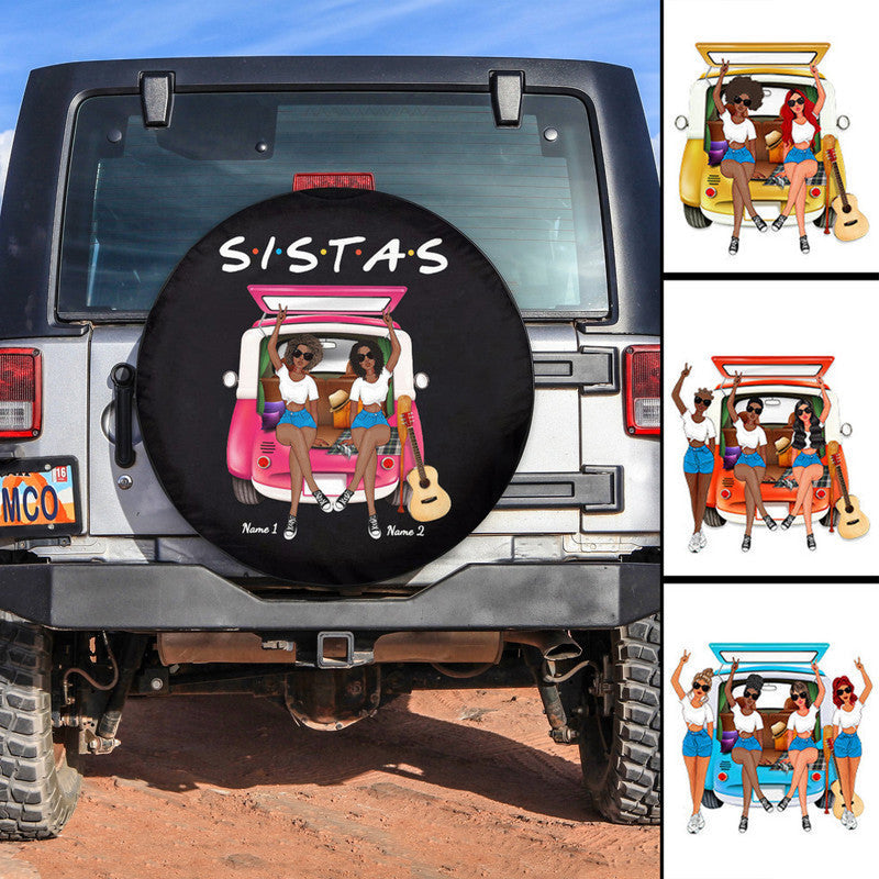 Custom Jeep Tire Cover With Camera Hole, SISTAS Spare Tire Cover CTM Custom - Printyourwear